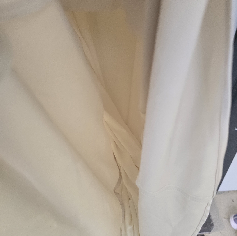 Morgan & Co Halter-Neck Satin Slip Dress XL Cream Maxi Cocktail Bridal - Picture 11 of 15
